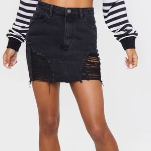 PLT Distressed Denim Skirt